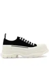 Alexander Mcqueen Black Canvas Tread Slick Sneakers In Multi