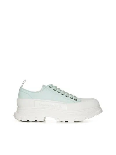 Alexander Mcqueen Sea Green Leather Tread Slick Sneakers