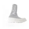 Alexander Mcqueen Tread Slick Sneakers In Silver And White Fabric In Multi