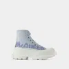 Alexander Mcqueen High-top Sneakers Smooth Lambskin Rubber Sole In Multicolor