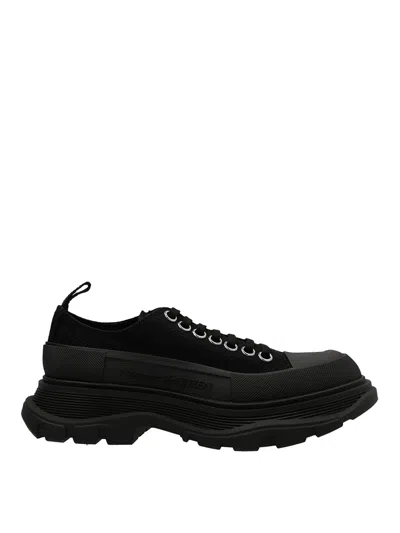 Alexander Mcqueen Tread Slick Sneakers In Black Silver