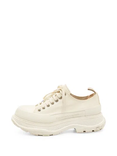 Pre-owned Alexander Mcqueen Tread Slick Sneakers In White