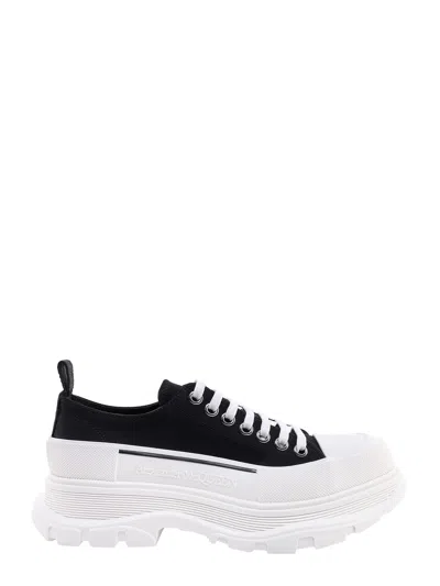 Alexander Mcqueen Black And White Tread Slick Lace-up Sneakers In Multi-colour