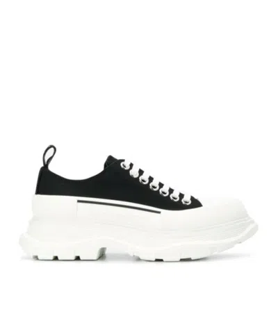 Alexander Mcqueen Black Canvas Tread Slick Sneakers In Multi