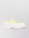 Alexander Mcqueen Pastel Yellow Leather Tread Slick Sneakers In Pastel