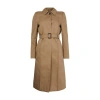 Alexander Mcqueen Long-sleeved Trench Coat In Beige
