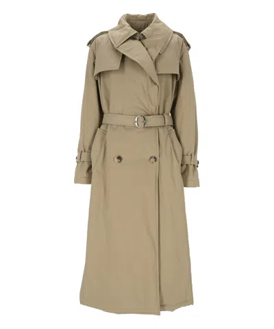 Alexander Mcqueen Double-breasted  Belted Raincoat In Beige