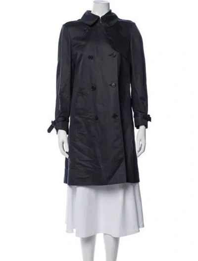 Pre-owned Alexander Mcqueen Trench Coat In Blue