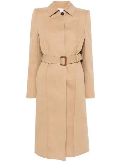 Alexander Mcqueen Cotton Trench Coat In Braun