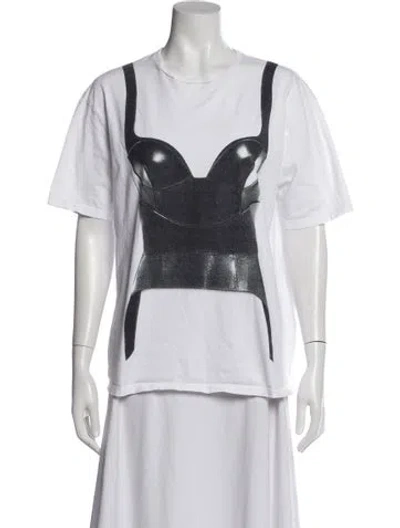 Pre-owned Alexander Mcqueen Trompe L'oeil Corset T-shirt Graphic Print T-shirt In White