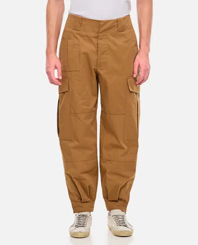 Alexander Mcqueen Low-waisted Cargo Pants With Ankle Buttons In Brown
