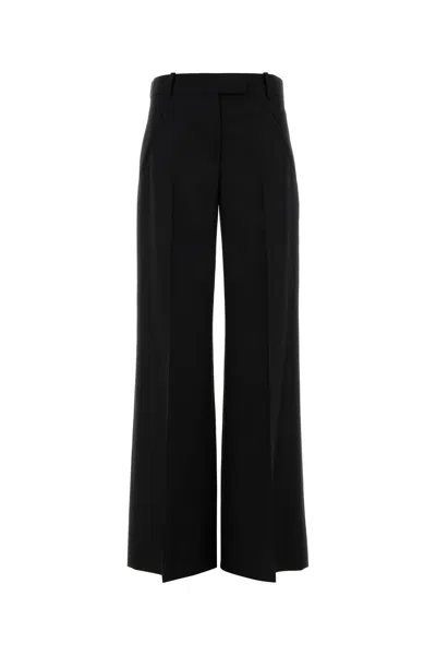 ALEXANDER MCQUEEN ALEXANDER MCQUEEN BLACK WOOL BLEND WIDE-LEG PANT