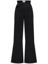 Alexander Mcqueen Tailored Black Trousers With High Fold-over Waist And Flared Silhouette In Black