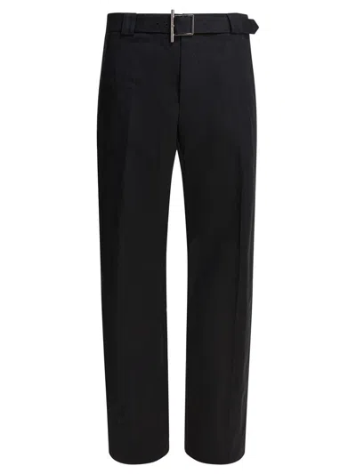Alexander Mcqueen Pants With T-bar Belt In Black