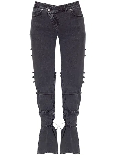 Alexander Mcqueen Trousers In Black Stonewashed