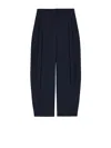 Alexander Mcqueen Wool Wide-leg Tailored Trousers In Blue