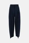 Alexander Mcqueen Wide-leg Wool Trousers With Pleats And Side Pockets In Blue