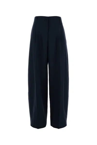 Alexander Mcqueen Wide-leg Wool Trousers In Blue