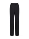 Alexander Mcqueen Navy Blue Wool Pants In Blue