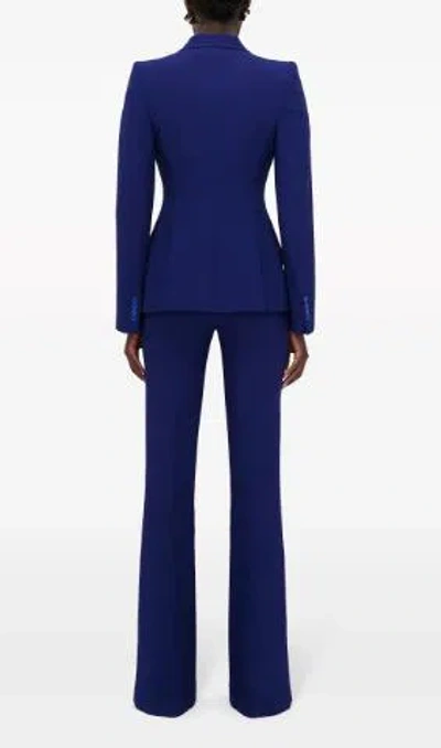 Alexander Mcqueen High-waisted Bootcut Slim Trousers In Electric Navy