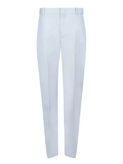 Alexander Mcqueen Blue Tailored Cigarette Pants In Green