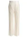 Alexander Mcqueen Tailored High-waist Trousers In Wool In White