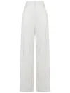 Alexander Mcqueen Wide-leg Ivory Viscose Twill Trousers In White