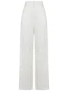 Alexander Mcqueen Wide-leg Ivory Viscose Twill Trousers In White