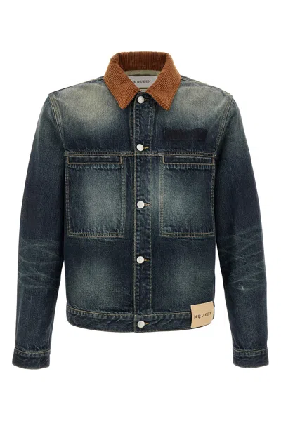Alexander Mcqueen 'trucker' Jacket In Blue