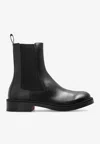 Alexander Mcqueen Trunk Leather Ankle Boots In Black