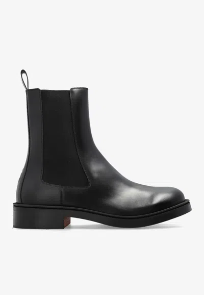 Alexander Mcqueen Trunk Leather Ankle Boots In Black