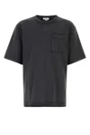 Alexander Mcqueen Contrast Panel Cotton T-shirt In Gray