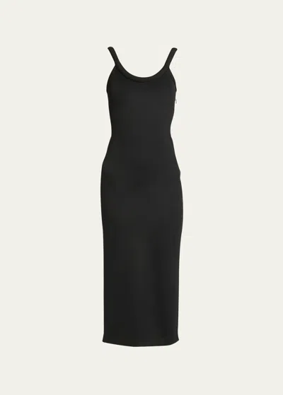 Alexander Mcqueen Tube Neckline Midi Dress In Black