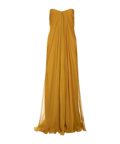 Alexander Mcqueen Tube Top Dress In Orange