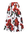 Alexander Mcqueen Tudor Rose-printed Pleated Skirt In White