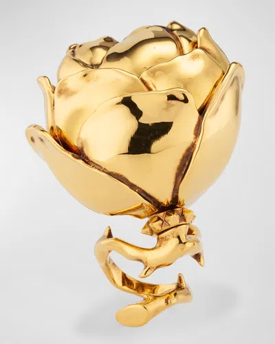 Alexander Mcqueen Tudor Rose Ring In Gold