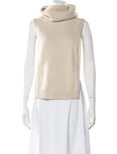 Pre-owned Alexander Mcqueen Turtleneck Sleeveless Top In Neutral