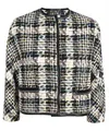 Alexander Mcqueen Hybrid Tweed Cocoon Jacket In Multicolor