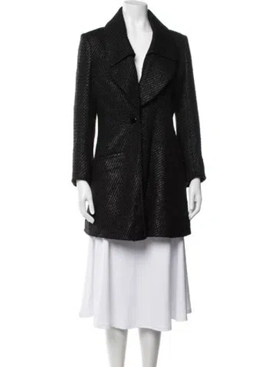 Pre-owned Alexander Mcqueen Tweed Pattern Blazer In Black