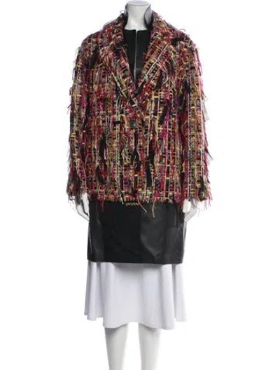 Pre-owned Alexander Mcqueen Tweed Pattern Coat In Multicolor