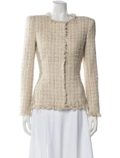 Pre-owned Alexander Mcqueen Tweed Tweed Pattern Evening Jacket