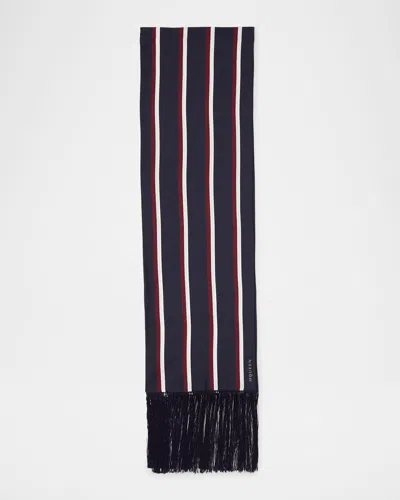 Alexander Mcqueen Twill Collegiate-inspired Silk Scarf In Purple