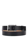 Alexander Mcqueen Mcqueen Twin Skull Leather Belt In Black