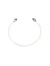 Alexander Mcqueen Twin Skull Bracelet In Metallic
