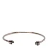 Alexander Mcqueen Twin Skull Bracelet In Metallic