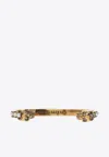 Alexander Mcqueen Gold Thin Skull Bracelet In Gold