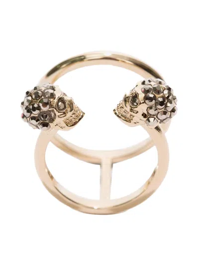 ALEXANDER MCQUEEN ALEXANDER MCQUEEN TWIN SKULL DOUBLE RING