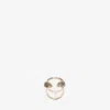 Alexander Mcqueen Twin Skull Double Ring In Light Gold