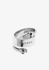 Alexander Mcqueen Twin Skull Ring In Antique Silver