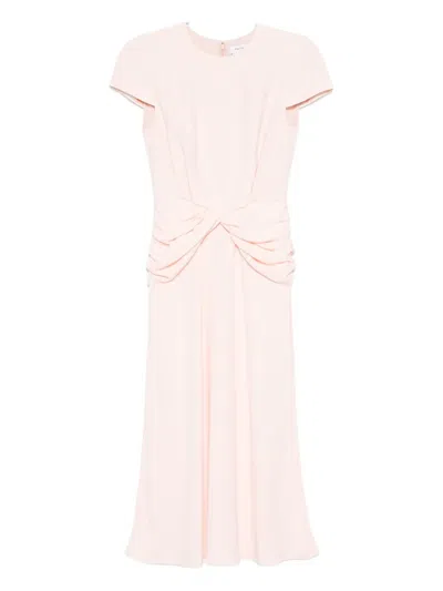 Alexander Mcqueen Twist-detail Midi Dress In Pink